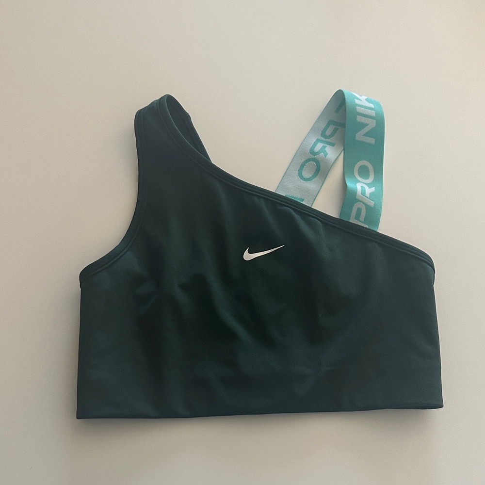 Nike dark green Sports Bra with Teal Strap